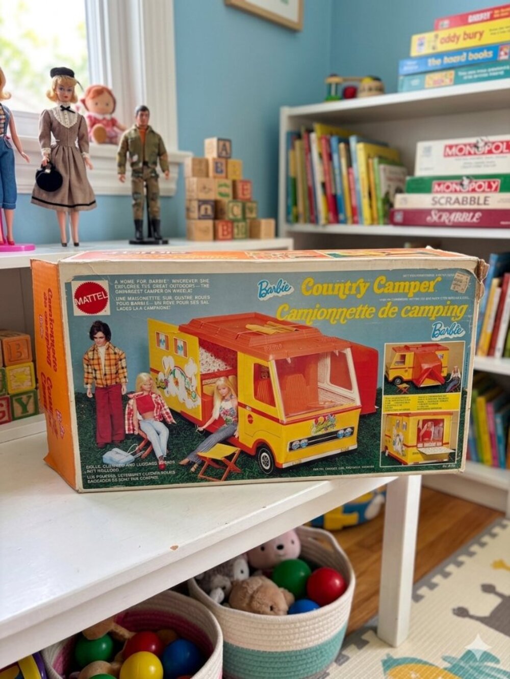 Vintage 1972 Toy Barbie Country Camper in Original Box Used